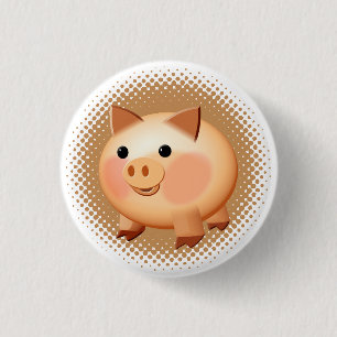 Badge Rond 2,50 Cm Belle Cartoon Bébé porc