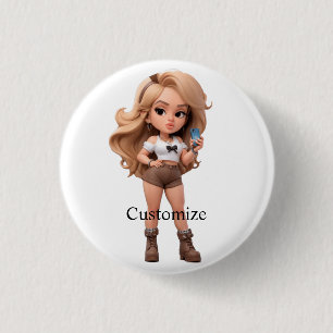 Badge Rond 2,50 Cm Belle fille Bonita Chica Thunder_Cove
