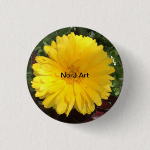 Badge Rond 2,50 Cm Belle fleur jaune par art de NorJ