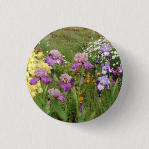 Badge Rond 2,50 Cm Belle Iris Fleur violet Fleur Photo