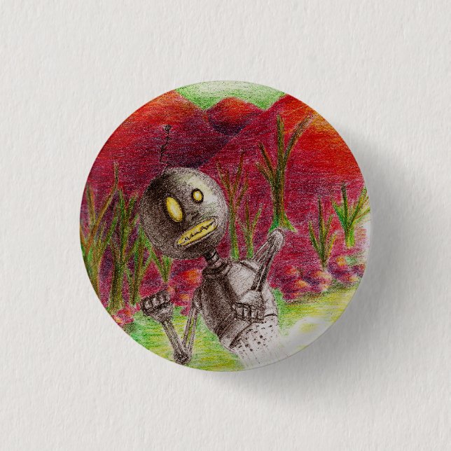 Badge Rond 2,50 Cm Belvédère le robot (Devant)