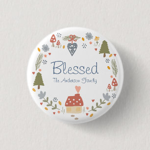 Badge Rond 2,50 Cm Bénie Personnalisé Cosy Country Cottage Hygge