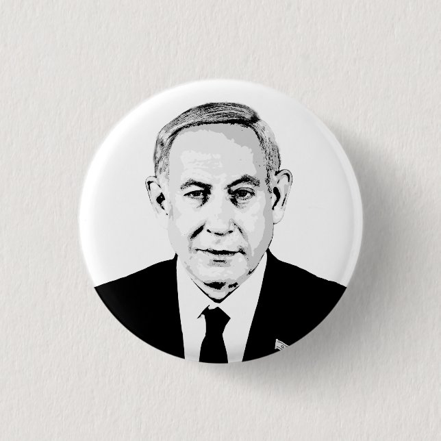 Badge Rond 2,50 Cm Benjamin Netanyahu (Devant)