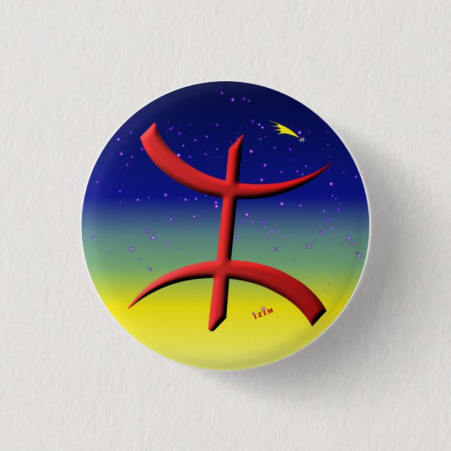 Badge Rond 2,50 Cm berbère d'insigne (Devant)