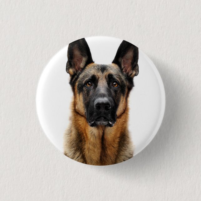 Badge Rond 2,50 Cm Berger allemand assis (Devant)