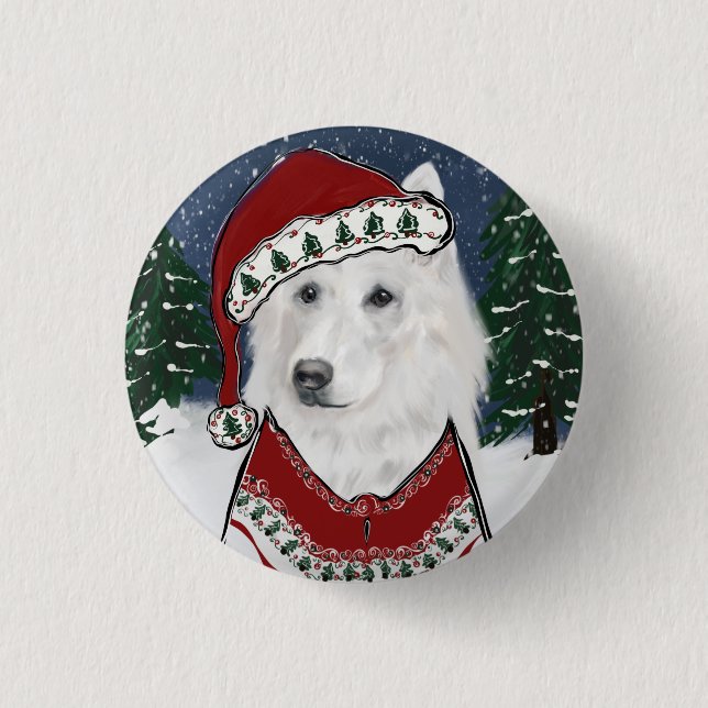 Badge Rond 2,50 Cm Berger Blanc Allemand  (Devant)