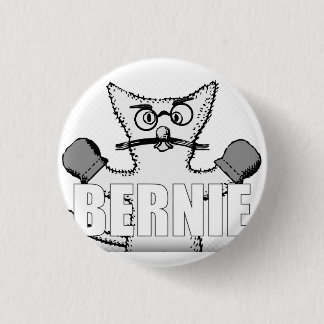 Badge Rond 2,50 Cm Bernie Sanders Chat avec Mittens