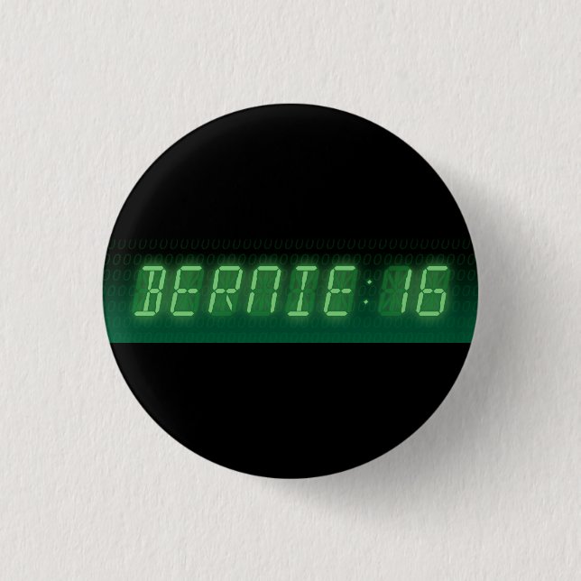 Badge Rond 2,50 Cm Bernie Sanders Digital Readout (Devant)