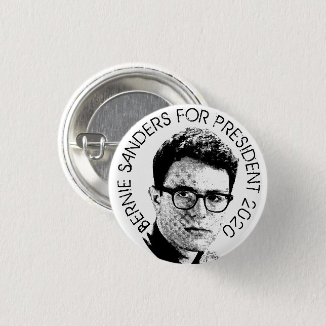 Badge Rond 2,50 Cm Bernie Sanders, Président (Devant & derrière)
