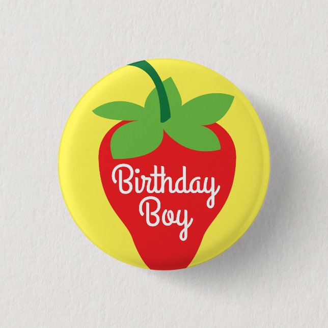 Badge Rond 2,50 Cm Berry Anniversaire mignonne fraise enfant (Devant)