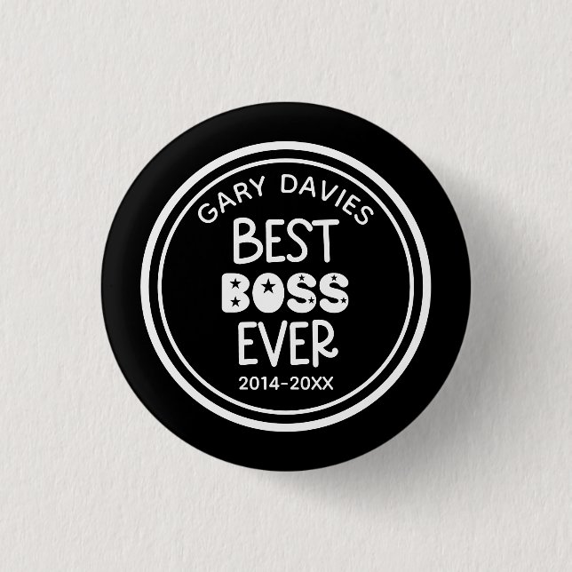 Badge Rond 2,50 Cm Best Boss Ever Button (Devant)