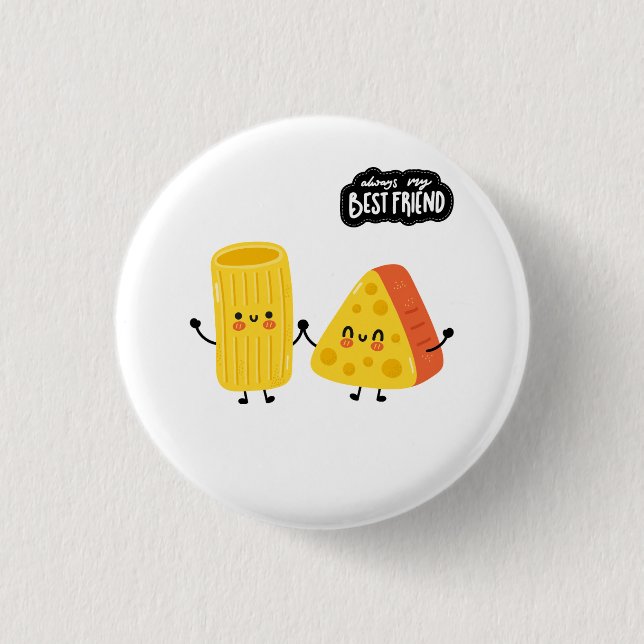 Badge Rond 2,50 Cm Best Friend Pasta and Cheese (Devant)