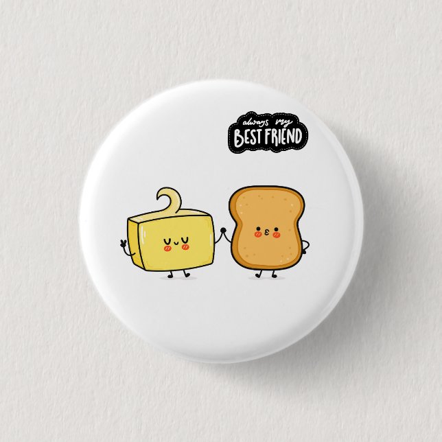 Badge Rond 2,50 Cm Best Friends Bread & Butter (Devant)