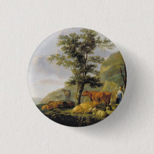 Badge Rond 2,50 Cm Béton près d'une rivière Aelbert Cuyp