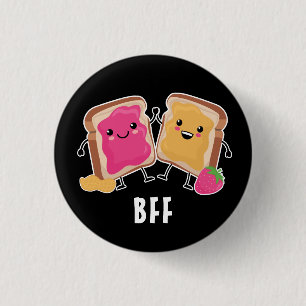 Badge Rond 2,50 Cm Beurre d'arachide + gelée : BFF Funny