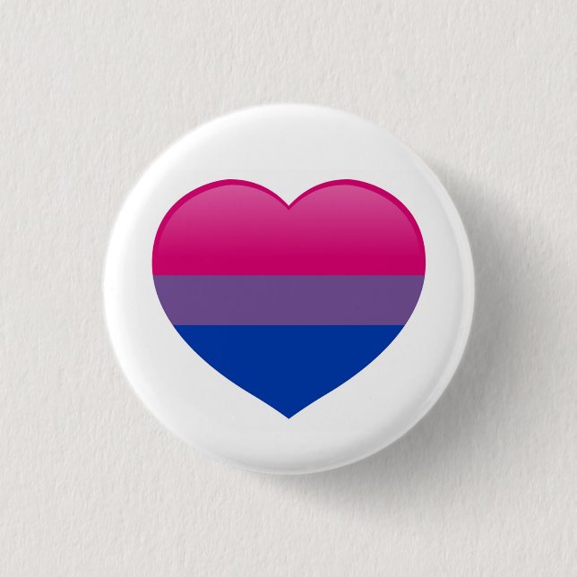 Badge Rond 2,50 Cm Bi Bisexual Drapeau Amour Coeur (Devant)