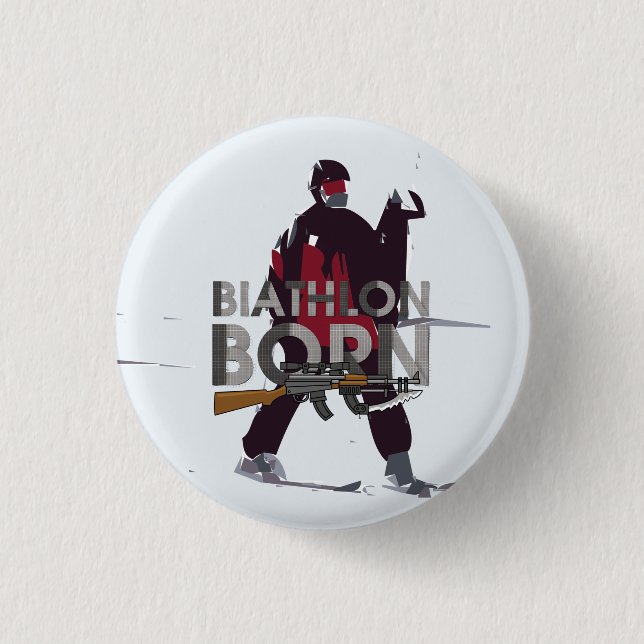 Badge Rond 2,50 Cm Biathlon TOP Born (Devant)