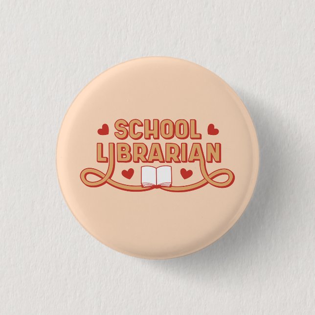 Badge Rond 2,50 Cm Bibliothécaire scolaire (Devant)