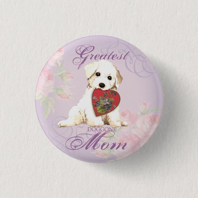Badge Rond 2,50 Cm Bichon Heart Maman (Devant)