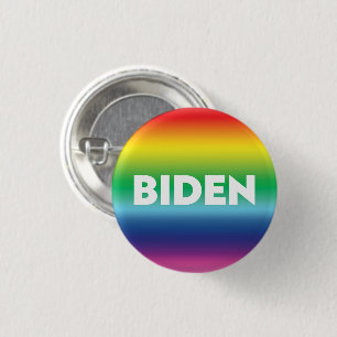 Badge Rond 2,50 Cm Biden - blanc, orgueil lgbtq lgbt rainbow pin bout