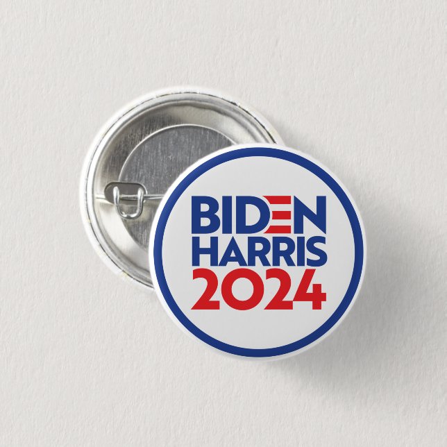 Badge Rond 2,50 Cm Biden Harris 2024 (Devant & derrière)