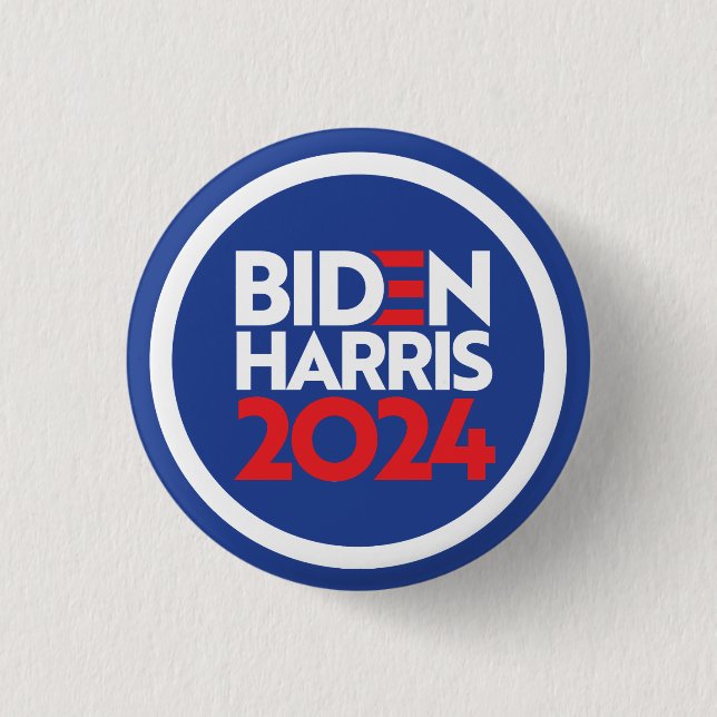 Badge Rond 2,50 Cm Biden Harris 2024 (Devant)