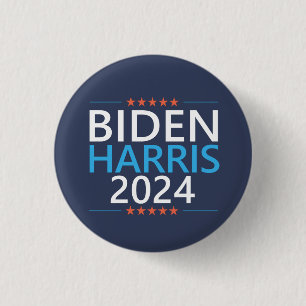 Badge Rond 2,50 Cm Biden Harris 2024 pour Président Élection US