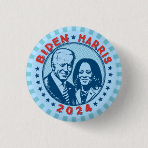 Badge Rond 2,50 Cm Biden Harris 2024 Retro