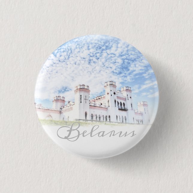 Badge Rond 2,50 Cm Biélorussie Kosava Palace Architecture Bouton Pin (Devant)