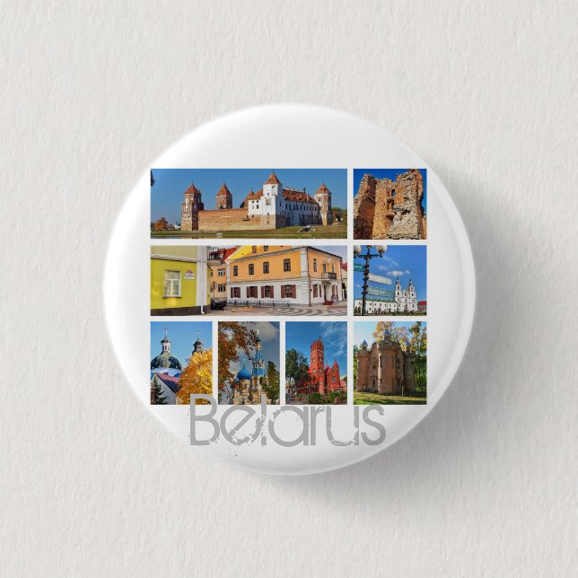 Badge Rond 2,50 Cm Biélorussie Mir Castle Architecture Button Pin (Devant)