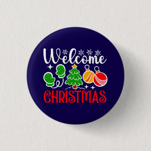 Badge Rond 2,50 Cm Bienvenue Noël