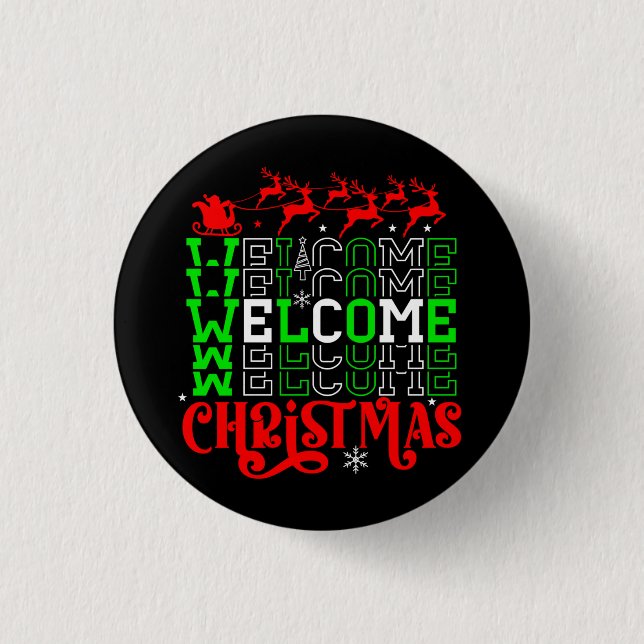 Badge Rond 2,50 Cm Bienvenue Noël-84767 (Devant)