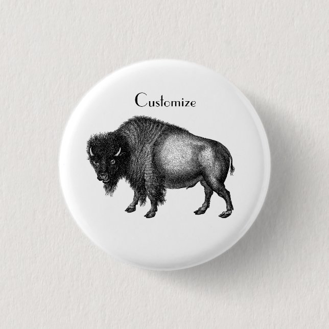 Badge Rond 2,50 Cm Big Bison Buffalo Thunder-Cove (Devant)