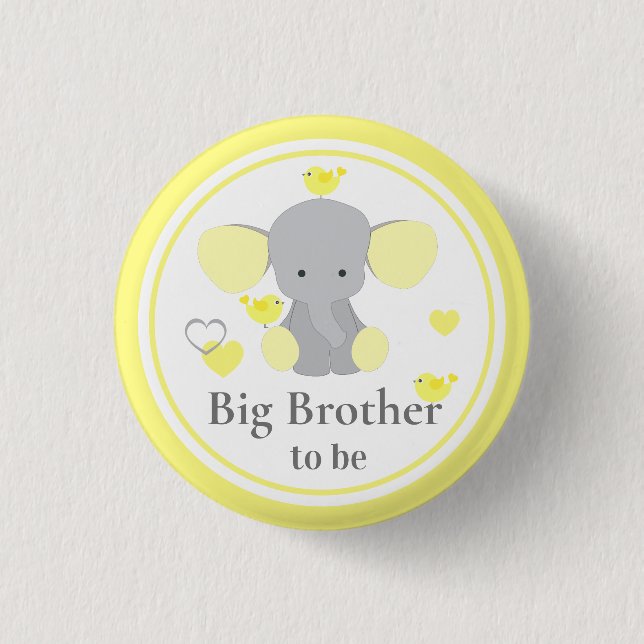 Badge Rond 2,50 Cm Big Brother être bébé garçon fille douche éléphant (Devant)