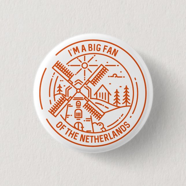 Badge Rond 2,50 Cm Big Fan Pays-Bas (Devant)