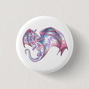 Badge Rond 2,50 Cm Bigender Pride Dragon