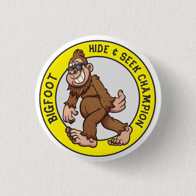 Badge Rond 2,50 Cm Bigfoot | Bouton Sasquatch (modifiable) (Devant)