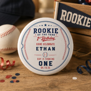 Badge Rond 2,50 Cm Billet de baseball Recrue de l'année pour 1er anni