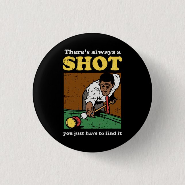 Badge Rond 2,50 Cm Billiard Snooker Retro (Devant)