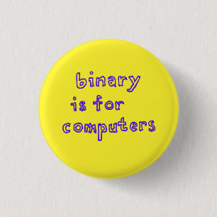 Badge Rond 2,50 Cm Binary est un bouton pour ordinateurs