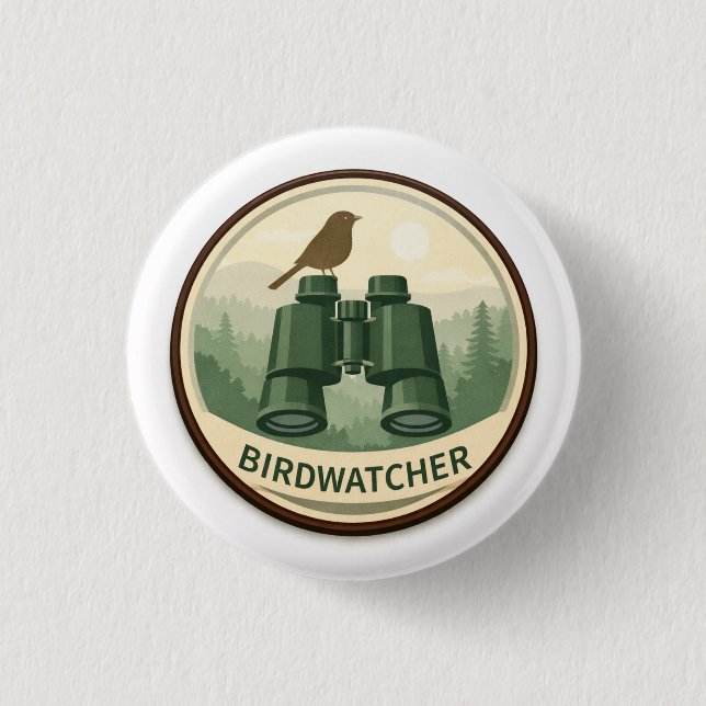 Badge Rond 2,50 Cm Bird Watcher Explorer | Kids Outdoor Award (Devant)