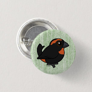 Badge Rond 2,50 Cm Birdor Puerto Rican Bullfinch Cartoon Bird