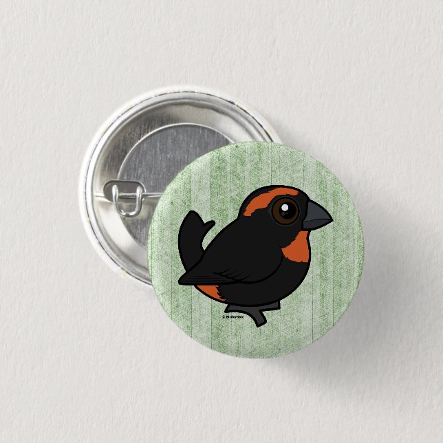 Badge Rond 2,50 Cm Birdor Puerto Rican Bullfinch Cartoon Bird (Devant & derrière)