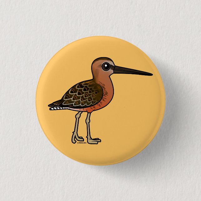 Badge Rond 2,50 Cm Birdorable Long-a affiché le Dowitcher (Devant)