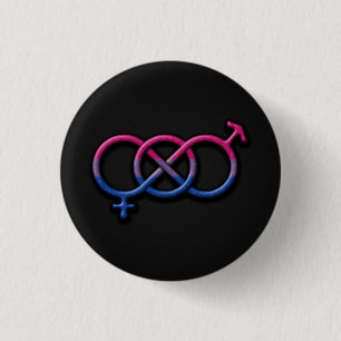 Badge Rond 2,50 Cm Bisexual Fierté Drapeau de couleur Genre Symbole d