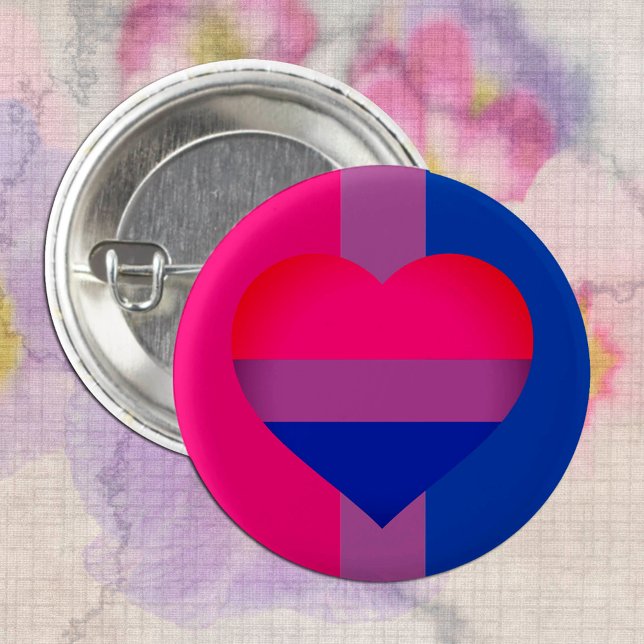 Badge Rond 2,50 Cm Bisexual Flag Heart & Pride community /gender flag (Créateur téléchargé)