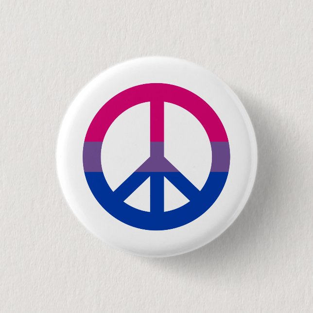 Badge Rond 2,50 Cm Bisexualité drapeau bouton de signe de paix (Devant)