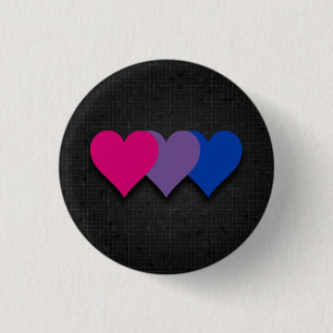 Badge Rond 2,50 Cm Bisexualité drapeau bouton noir