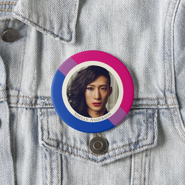 Badge Rond 2,50 Cm Bisexuel drapeau orgueil plus grand bouton photo (Créateur téléchargé)