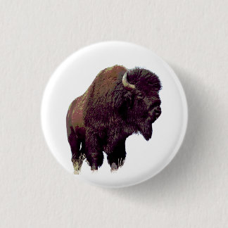 Badge Rond 2,50 Cm Bison Buffalo